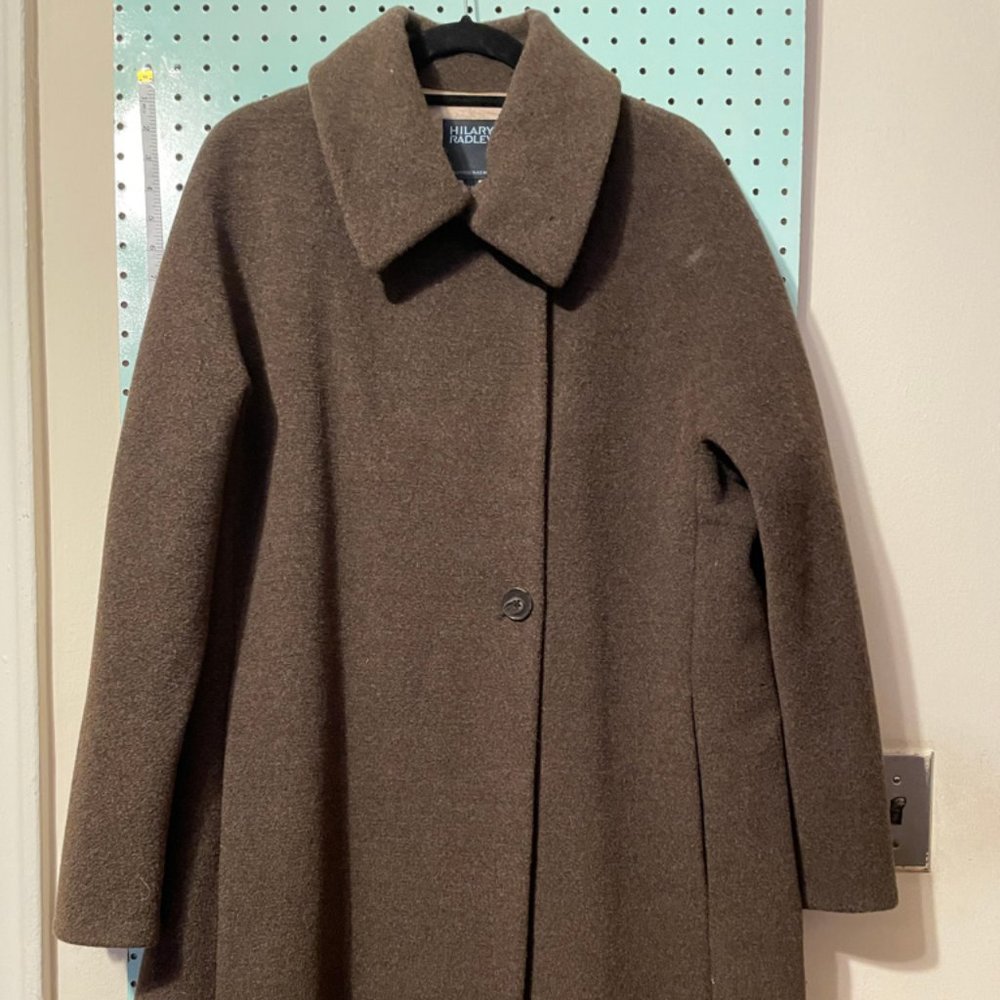 Brown Hilary Radley Alpaca Wool Overcoat
